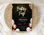 Black & Gold Birthday Invitation