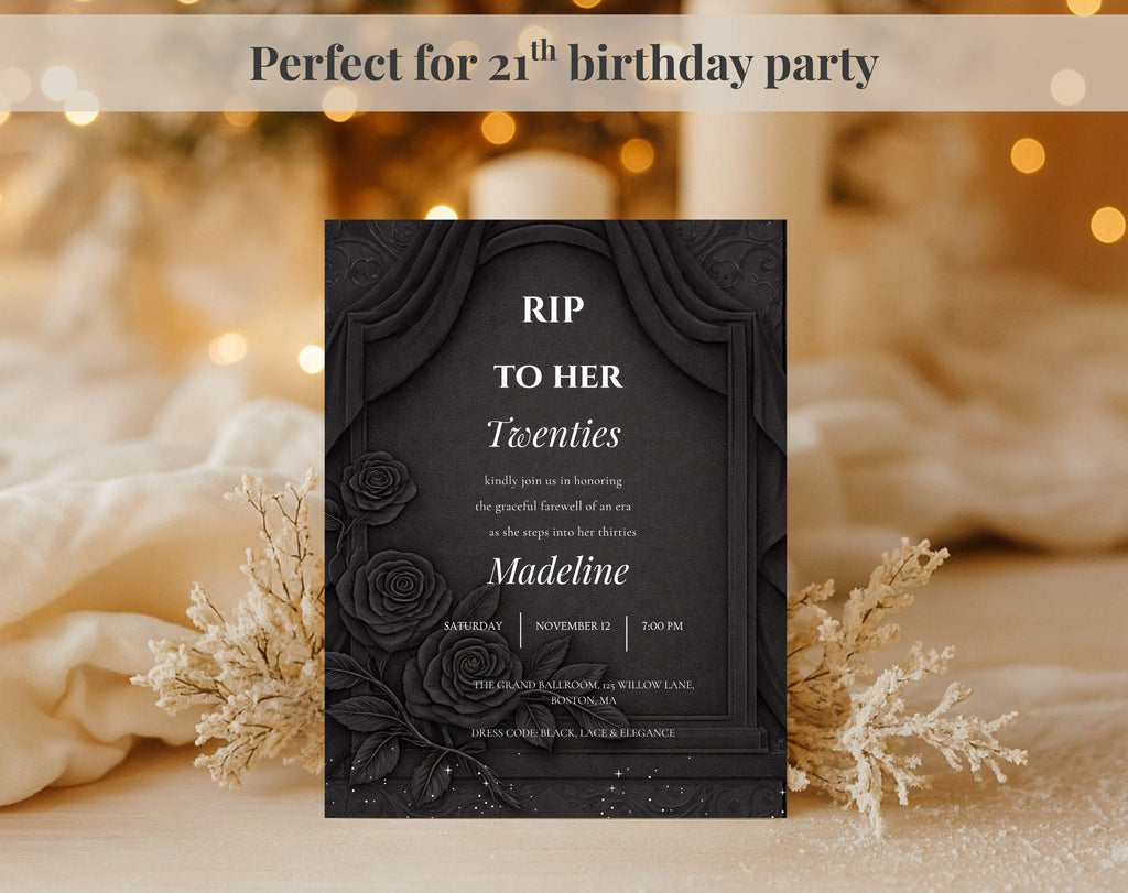 RIP to My Twenties Birthday Invitation