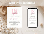 Pink & Gold Glitter 18th Birthday Invitation