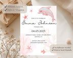 Pink Ocean first Birthday Invitation