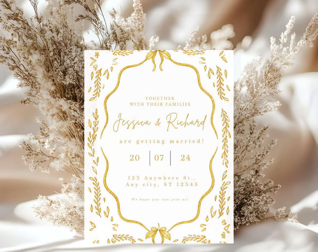 Elegant Gold Wedding Invitation