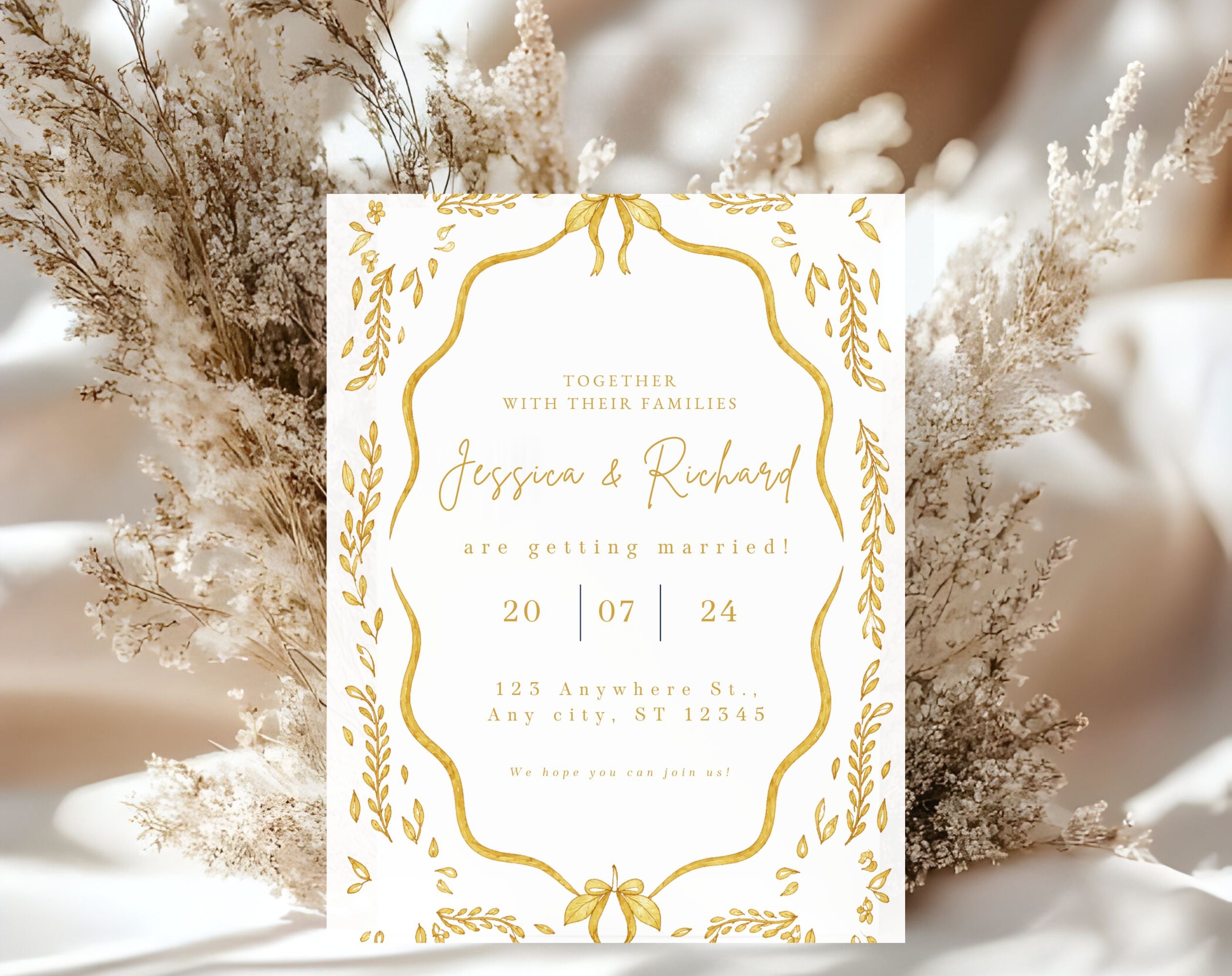Elegant Gold Wedding Invitation