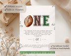 Green and Brown Football First Birthday Invitation