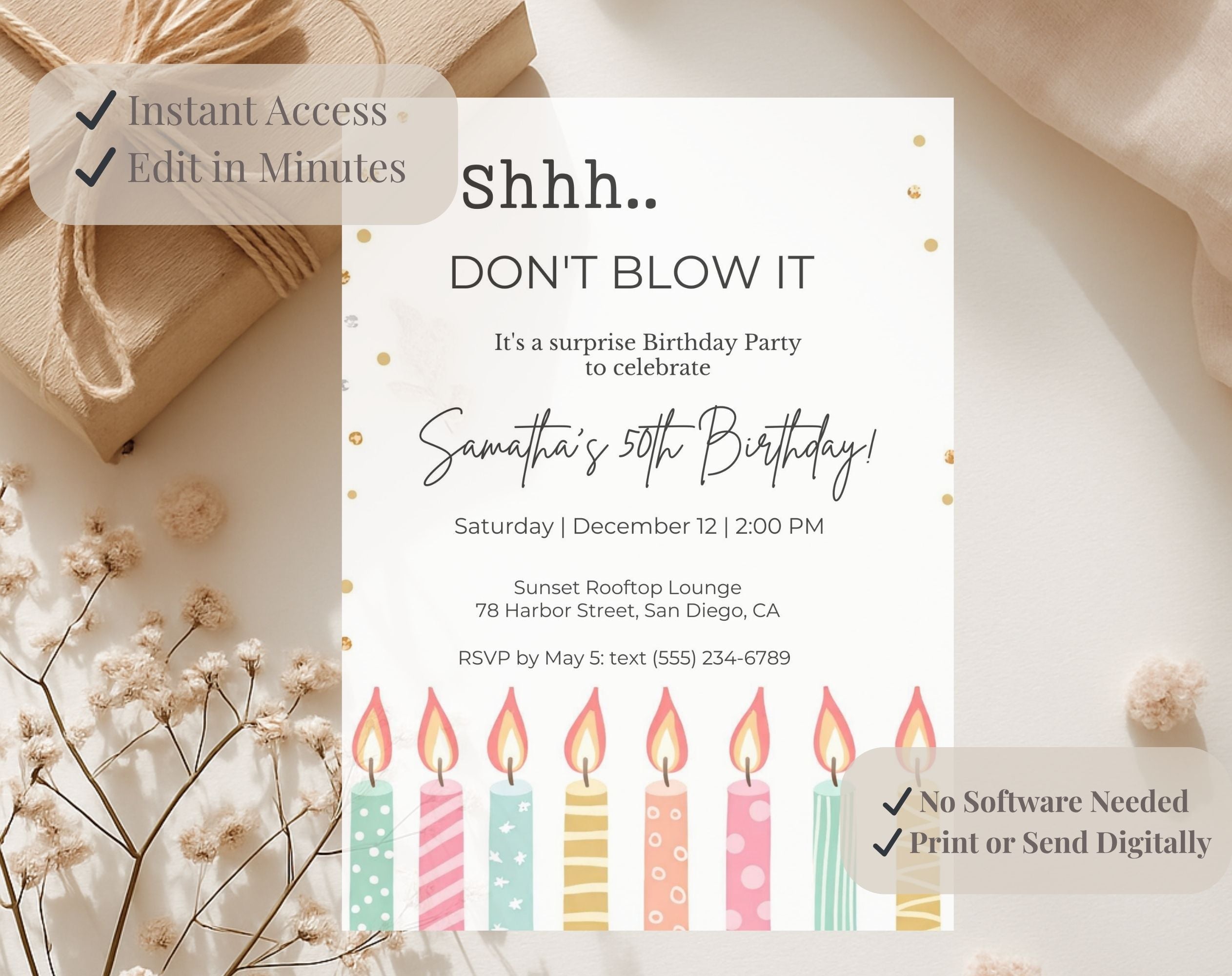 50th Birthday Invitation