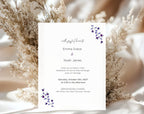Elegant Purple Floral Wedding Invitation