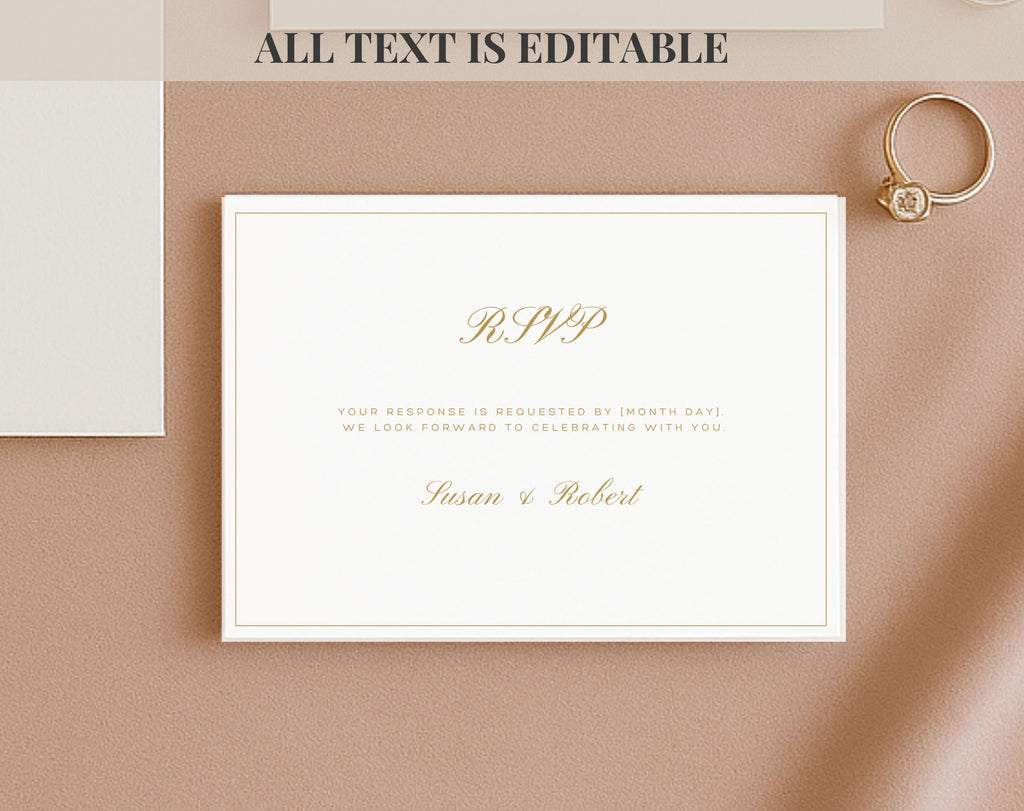 50th Wedding Anniversary RSVP Card Template