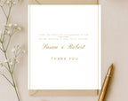 50th Elegant Gold Anniversary Thank You Card Template
