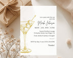Gold Cocktail Birthday Party Invitation
