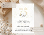 Elegant Gold 75th Birthday Invitation