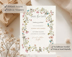 Beige Floral save the date Wedding Invitation