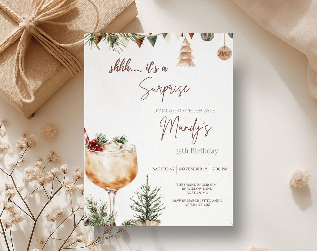 35th winter Birthday Invitation