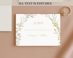 White Floral 50th Anniversary RSVP card