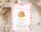 Pink Pancakes and Pajamas 6th Birthday Invitation