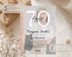 Photo Beige Minimalist 70th Birthday Invitation
