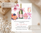 Pink and Gold Birthday Brunch Invitation