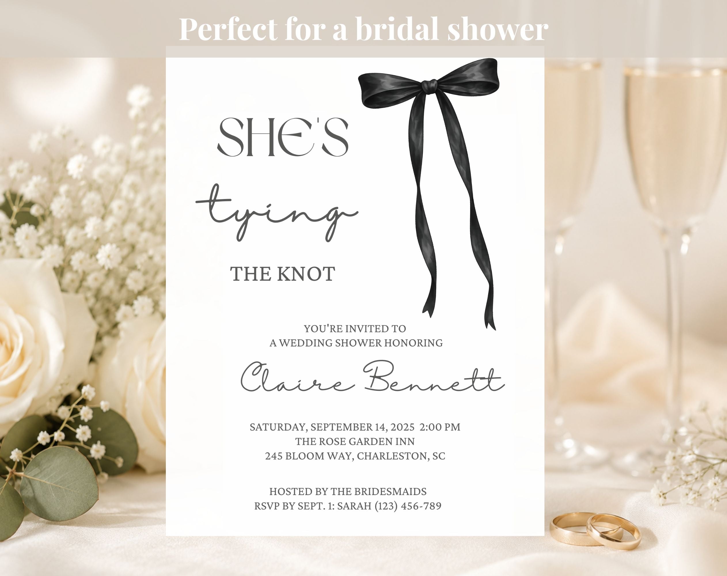 She's Tying the Knot Bridal Shower Invitation
