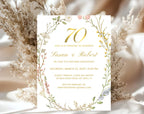 Elegant Floral 70th Wedding Anniversary Invitation
