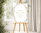 White Floral 50th Anniversary Welcome Sign