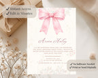 Pink Bow Birthday Invitation