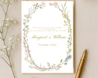 White Floral 50th Anniversary Thank you card