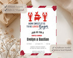 Red and White Bayou Couples Shower Invitation