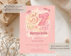 six seven Pink Kids 7th Birthday Invitation