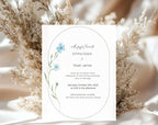 Blue Wildflower Wedding Invitation Template | Editable Minimalist Floral Wedding Invite