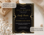 Black and Gold 1920s Murder Mystery 30th Birthday Invitation