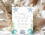 Coastal Beach Wedding Invitation Template