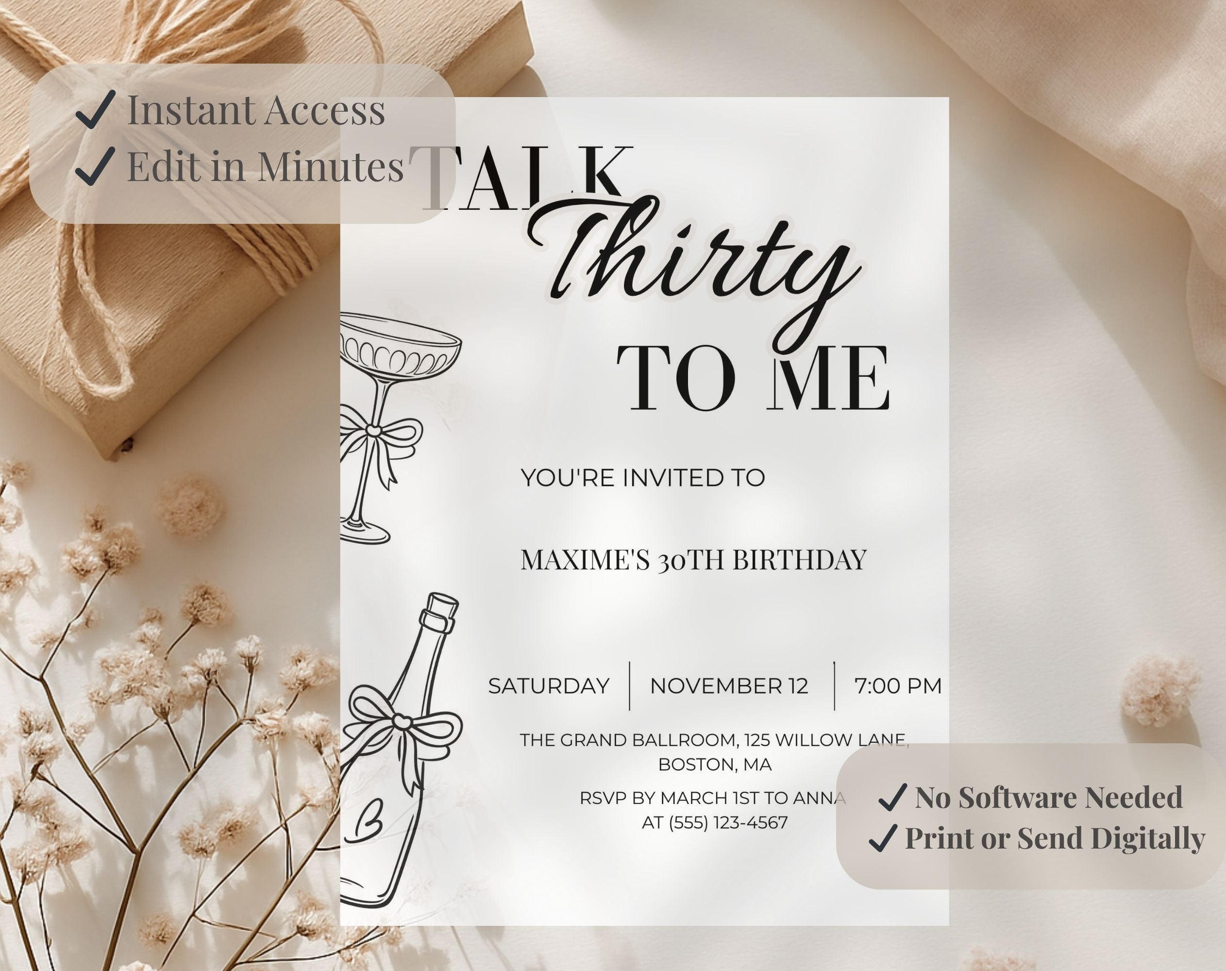 30th Birthday Invitation