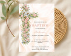 Floral Baptism invitation: