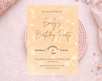 Gold Glitter Birthday Invitation