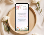 Pink Butterfly Baby Shower Invitation