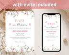 Baby in Bloom Pink Baby Shower Invitation