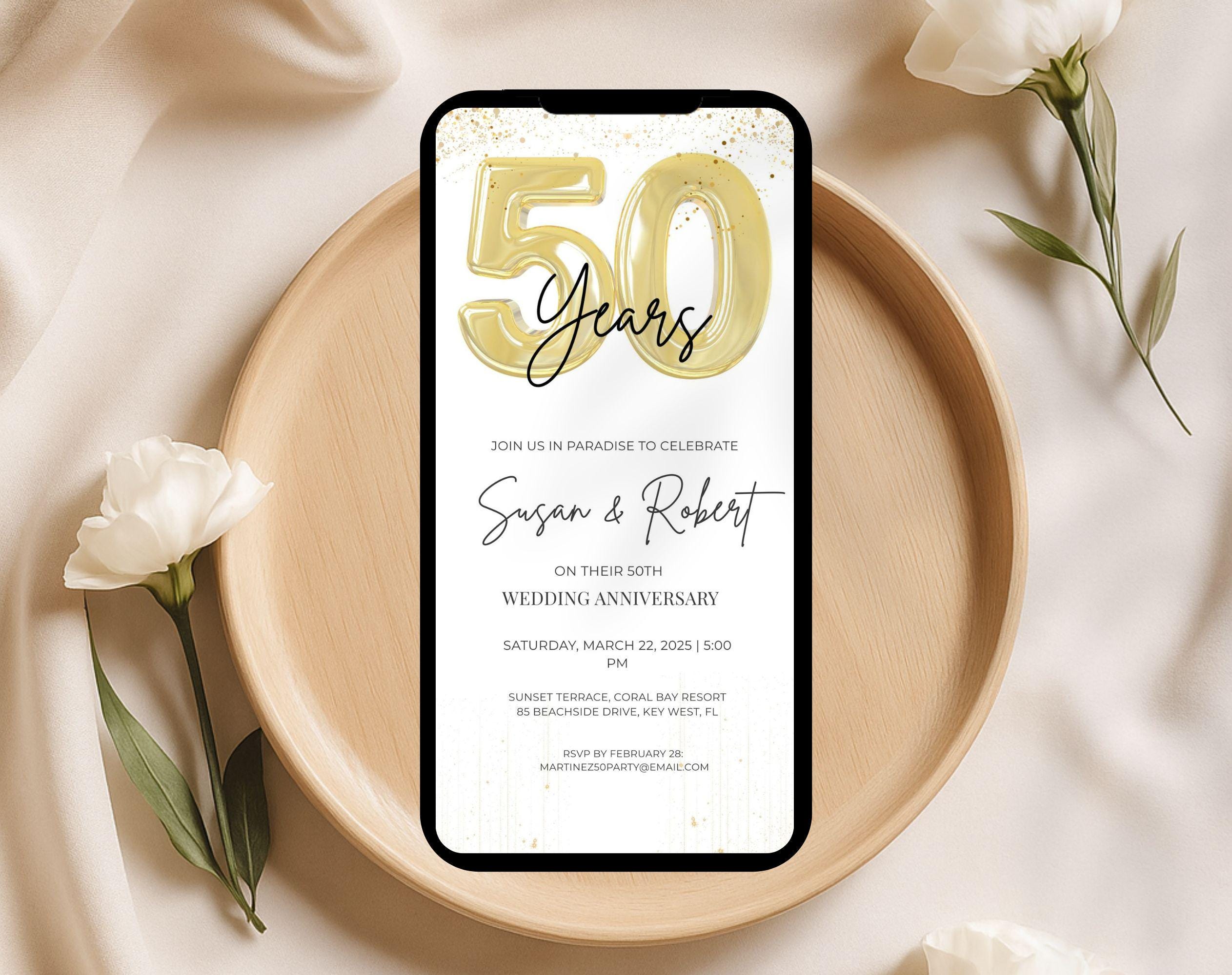 Gold  Balloon 50th Wedding Anniversary