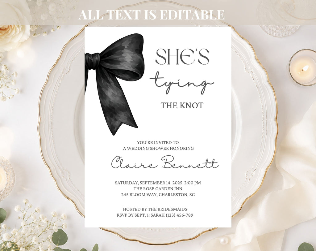 She's Tying the Knot Baby Shower Invitation