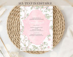 Elegant Pink Floral Bridal Shower Invitation