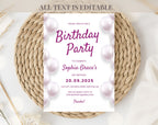 Elegant 2 Pink and White 21st Birthday Invitation
