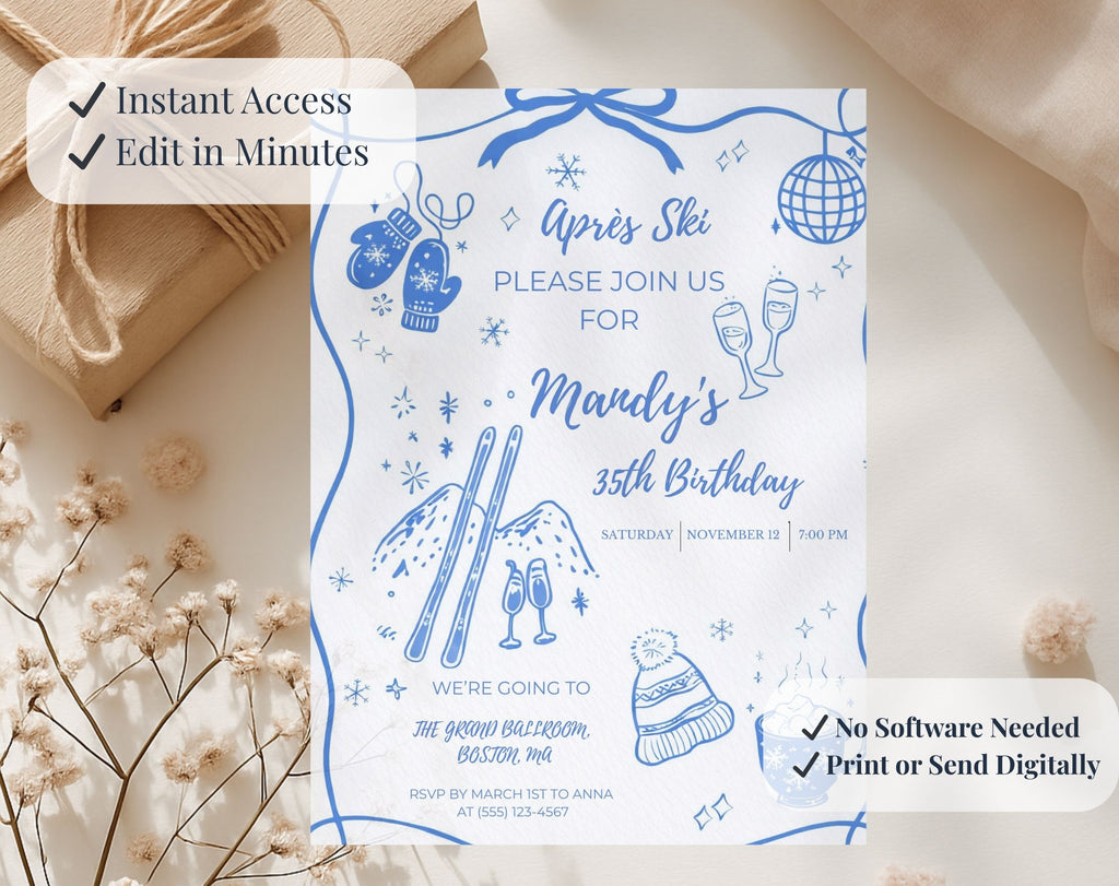 Après Ski 35th Birthday Invitation