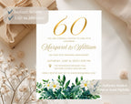 60th White Gold Wedding Anniversary Invitation