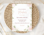 Blush Pink Floral 75th Birthday Invitation