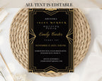 Black and Gold 1920s Murder Mystery 30th Birthday Invitation