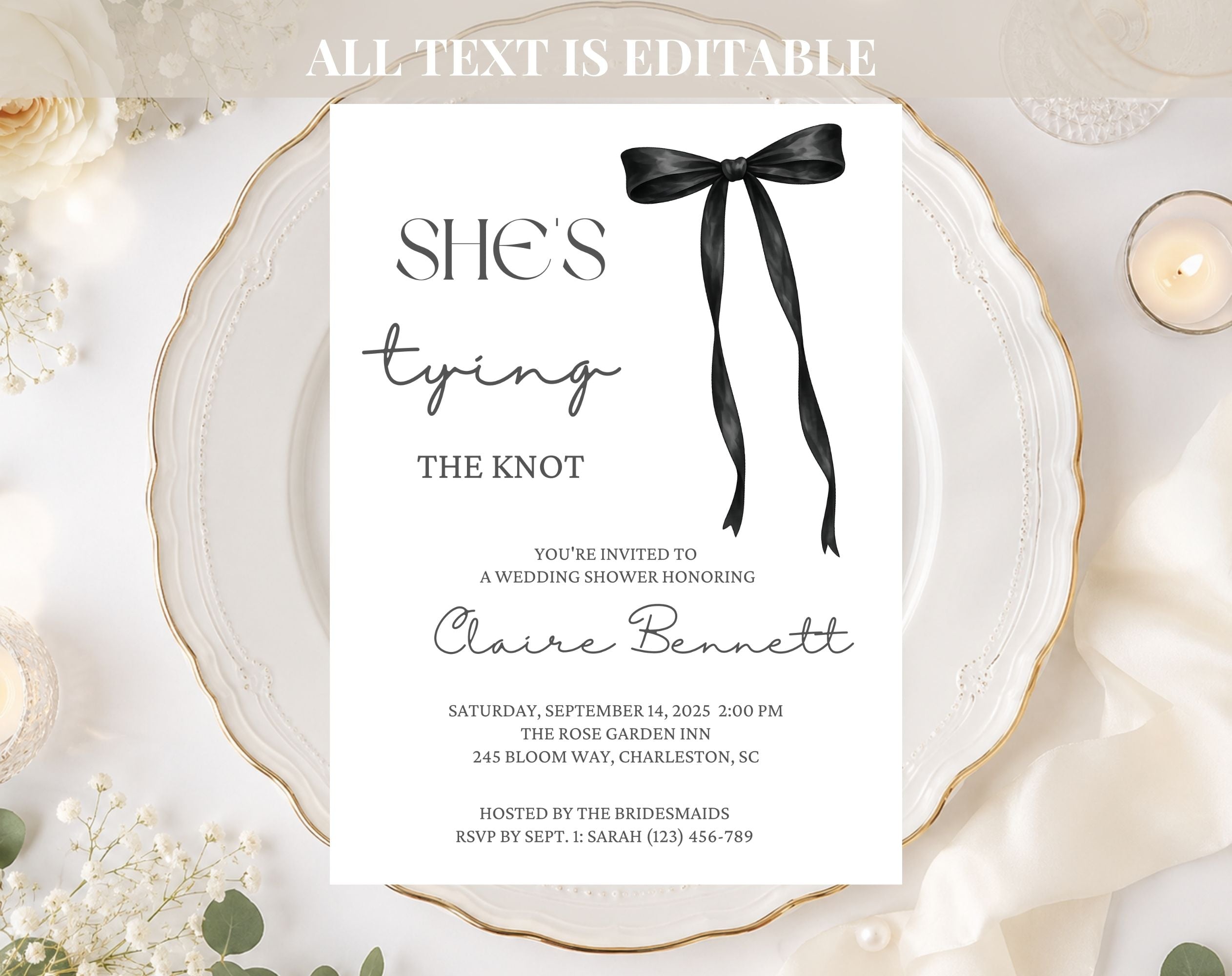 She's Tying the Knot Bridal Shower Invitation