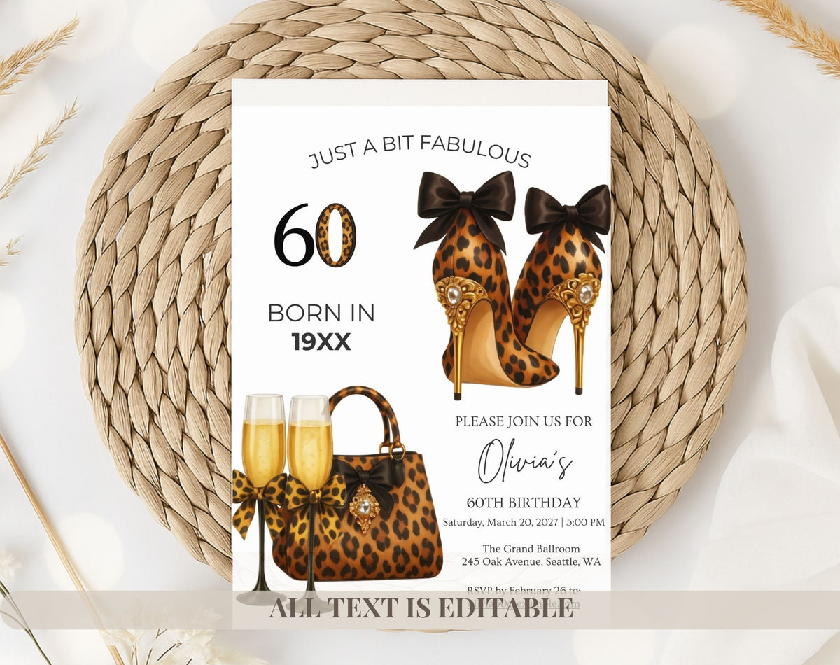 Leopard 60th Birthday Invitation