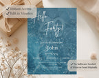 Modern Blue 40th Birthday Invitation
