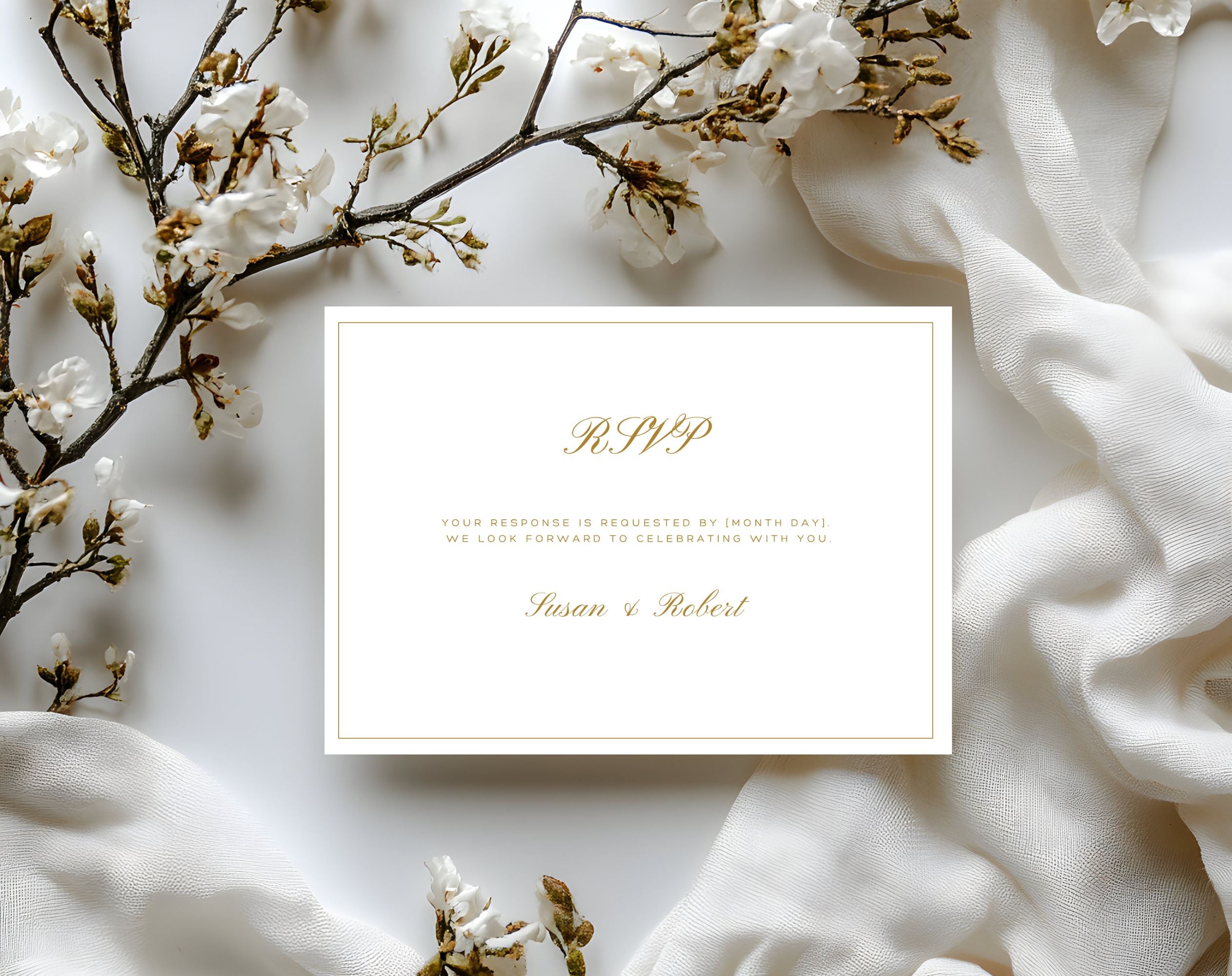 50th Wedding Anniversary RSVP Card Template