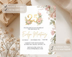 Elegant Floral 25th Birthday Invitation