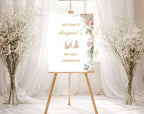 Elegant Pink 90th Birthday Welcome Sign