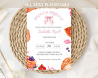 Pink Bows Brunch Birthday Invitation