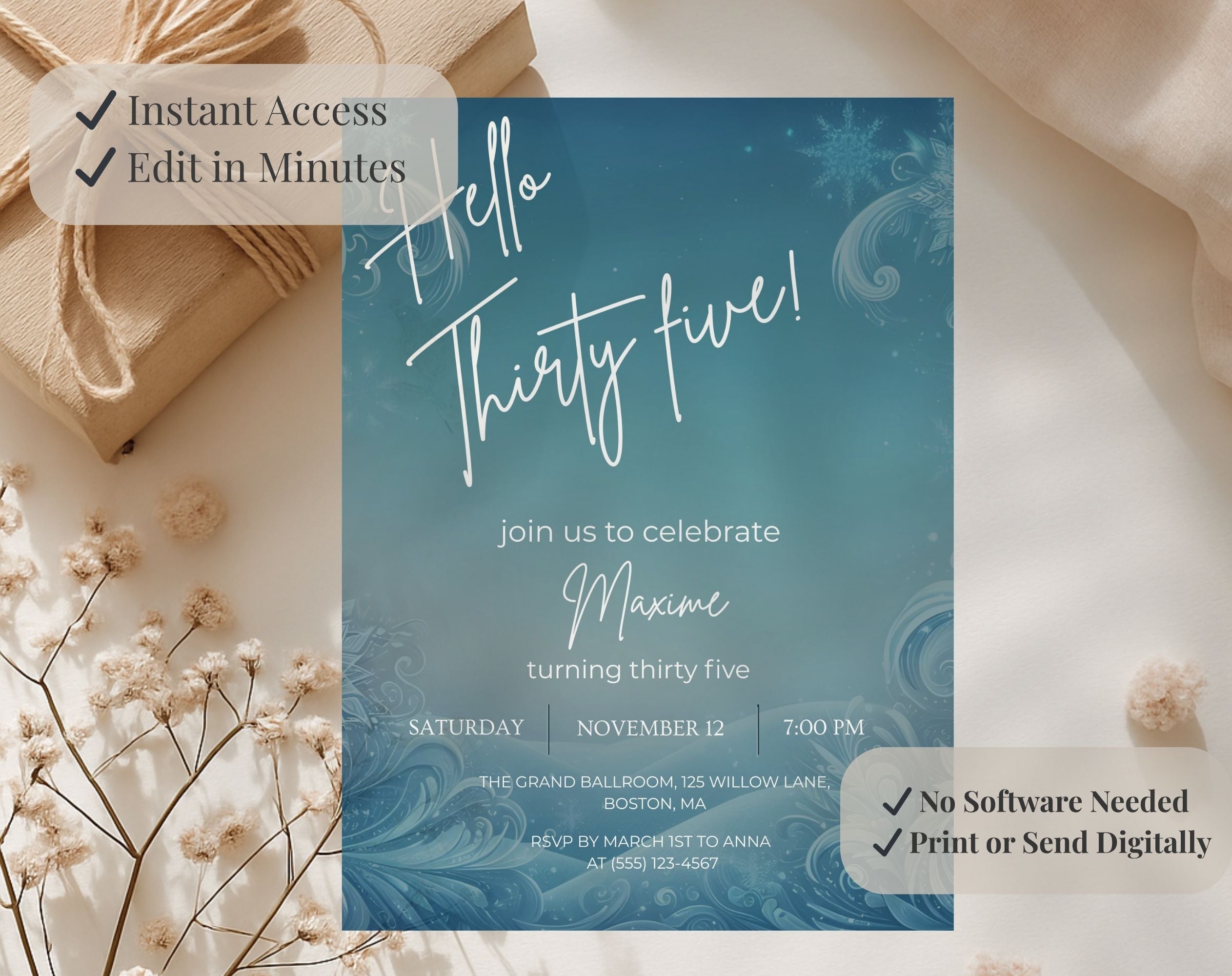 35th Birthday Invitation